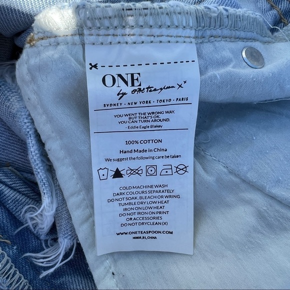 One Teaspoon Awesome Baggies Low Waist Relaxed Tapered Distressed Jeans - Picture 13 of 16